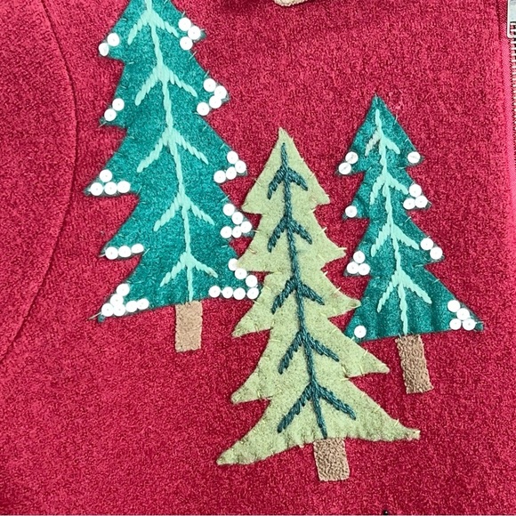 Painted pony red women’s full zip Christmas cropped jacket size medium - Picture 5 of 16